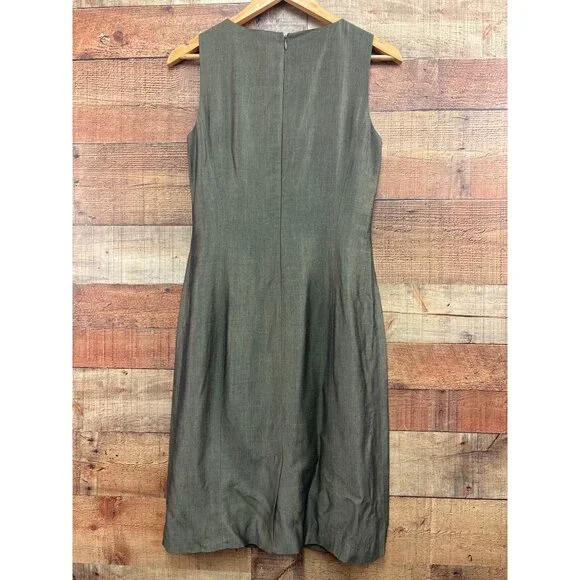 Ann Taylor Womens Sleeveless Sheath Dress Size 6 Green - Picture 7 of 8